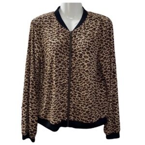 Cable & Gauge Size Medium Leopard Print Career Dress Jacket
